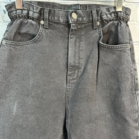 Gray Mellow Women's High Rise Paperbag Waist Jeans, Size Large, Black - Picture 6 of 11